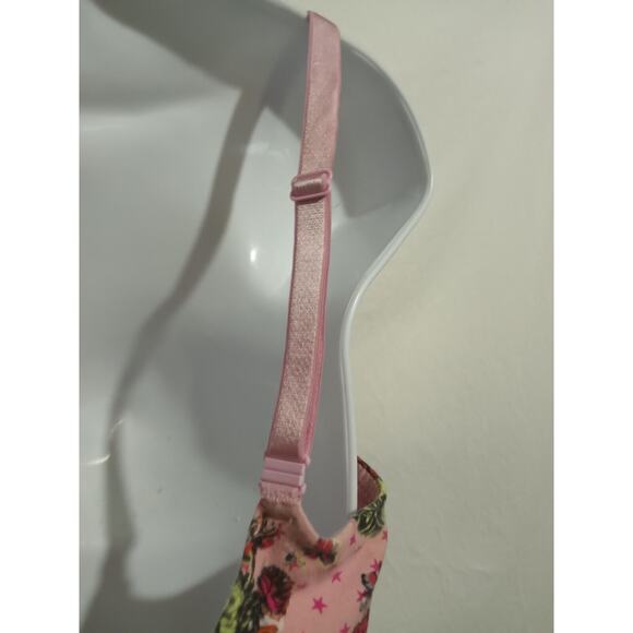 Victoria's Secret Size 34DDD T-shirt Lined Pink Logo Demi Bra Convertible Strap - Picture 6 of 10